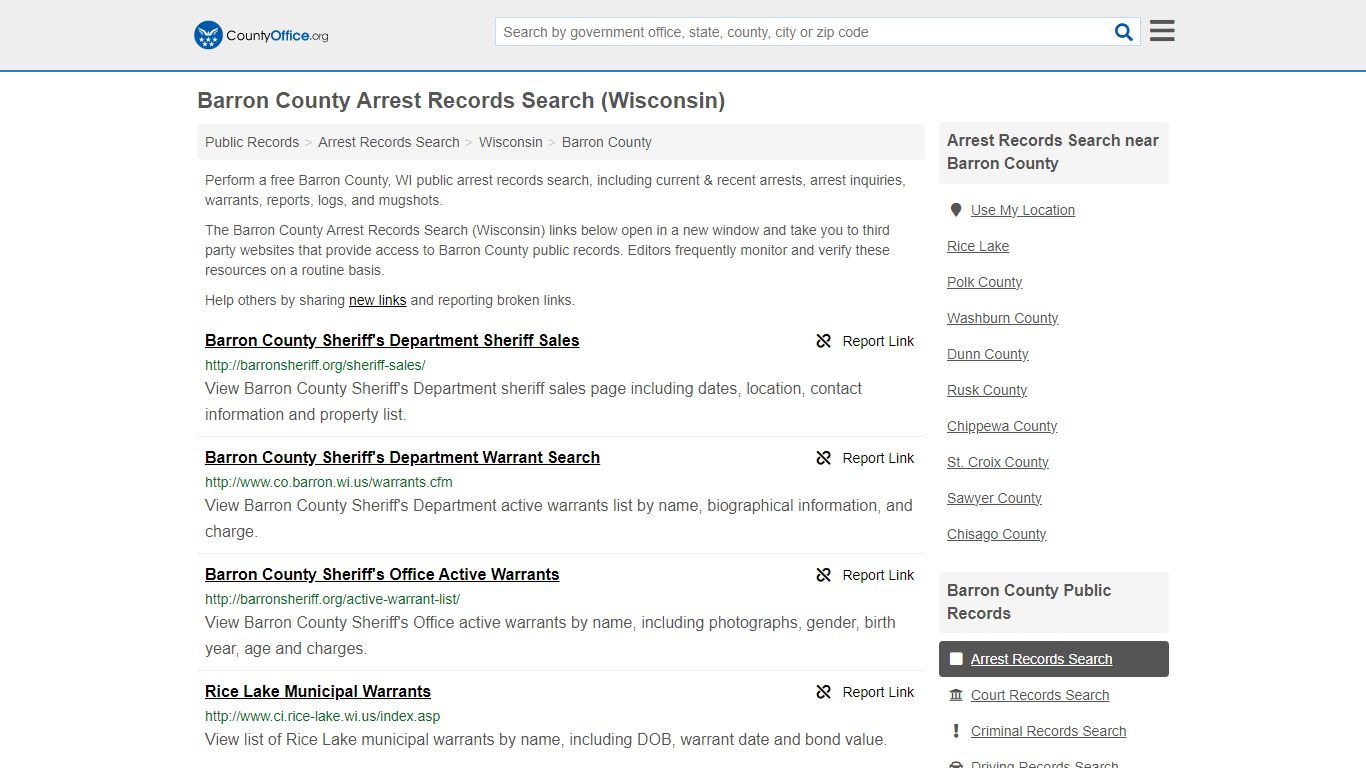 Arrest Records Search - Barron County, WI (Arrests & Mugshots)